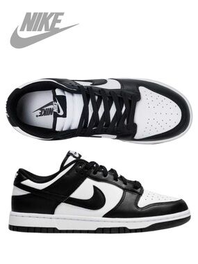 NIKE new 2021 Panda Dunk Low Retro Black White Sneakers - M US7 / W US8.5
